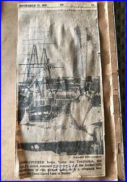 USS Constitution Vintage Photo Piece Wood from Old Ironsides Newspaper Articles