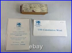 USS Constitution Wood withCOA Museum Boston MA Vintage Military 24H18