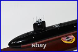 USS Drum SSN-677 Submarine Model, US Navy, Scale Model, Mahogany, Sturgeon Class