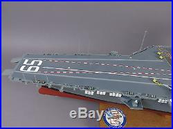 USS Enterprize CVN-65 Aircraft Carrier Mahogany Wood 1/350 Scale Display Model