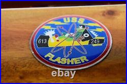 USS Flasher SSN-613 Submarine Model, US Navy, Scale Model, Mahogany, Permit Class