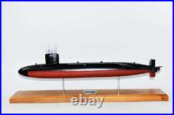 USS Flying Fish SSN-673 Submarine Model, US Navy, Scale Model, Mahogany
