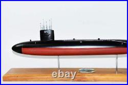 USS Flying Fish SSN-673 Submarine Model, US Navy, Scale Model, Mahogany