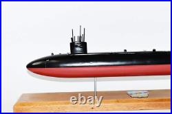 USS Guardfish SSN-612 Submarine Model, US Navy, Scale Model, Mahogany, Permit
