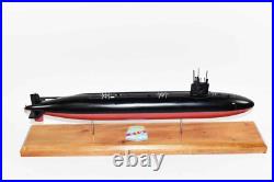 USS Guardfish SSN-612 Submarine Model, US Navy, Scale Model, Mahogany, Permit