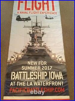 USS IOWA Battleship Very Large Banner 2 Sided 35x96 Very Nice Heavy Vinyl