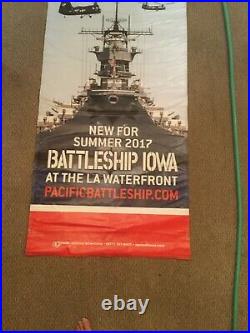 USS IOWA Battleship Very Large Banner 2 Sided 35x96 Very Nice Heavy Vinyl
