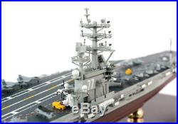 USS Intrepid Aircraft Carrier Built 30 Wooden Desktop Model Ship Assembled