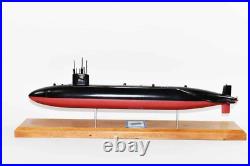 USS Jack SSN-605 Submarine Model, US Navy, Scale Model, Mahogany, Permit Class