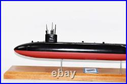 USS Jack SSN-605 Submarine Model, US Navy, Scale Model, Mahogany, Permit Class