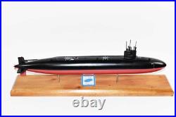 USS Jack SSN-605 Submarine Model, US Navy, Scale Model, Mahogany, Permit Class
