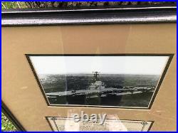 USS Kearsarge 33 x 19 Framed Two B&W Photos CVA-33 USN Aircraft Carrier Large
