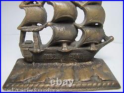 USS MAHAN Old Solid Brass Ship Bookend Doorstop Nautical Decorative Art Statue
