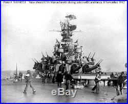 USS MASSACHUSETTS BB59 CASABLANCA NOV 42 WW2 8X10 PHOTO