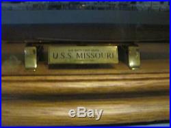 USS MISSIOURI BATTLE SHIP BB-63 FRANKLIN MINT PRECISION MODEL in HARDWOOD CASE
