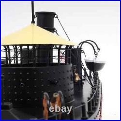 USS MONITOR Civil War Ship Model Handcrafted Ship WithMetal Cannons & Pilothouse