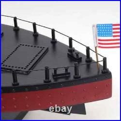 USS MONITOR Civil War Ship Model Handcrafted Ship WithMetal Cannons & Pilothouse