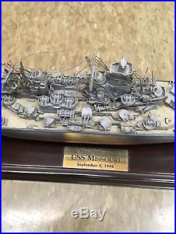 USS Missouri Desk Top Battleship Model By Danbury Mint