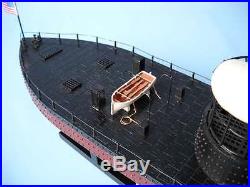 USS Monitor Civil War Ironclad US Navy Warship Assembled 21 Built Wooden Model