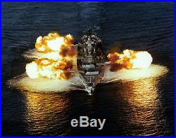 USS NEW JERSEY BB62 FIRING NINE 16-INCH/50 CAL GUNS BATTLESHIP 1986 8X10 PHOTO