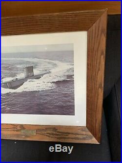 USS Nautilus Print Framed With Brass Plaque Desciption