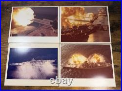 USS New Jersey Battleship Gunfire Lot 4 Color 8x10 Official Navy Photo