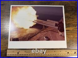 USS New Jersey Battleship Gunfire Lot 4 Color 8x10 Official Navy Photo