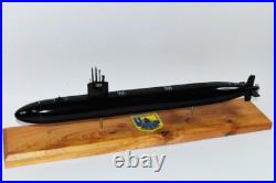 USS Oklahoma City SSN-723 FLT II Black Hull Submarine Model, Navy, Mahogany, LA