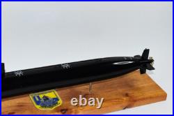 USS Oklahoma City SSN-723 FLT II Black Hull Submarine Model, Navy, Mahogany, LA