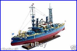 USS Oregon Battleship Handcrafted 40 Indiana-class Wooden Model Ship Gray