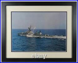 USS Ozbourn Fires Asroc Missile Framed Vintage US Navy 16X20 Photo