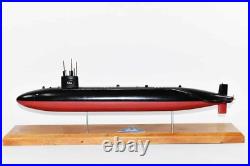 USS Permit SSN-594 Submarine Model, US Navy, Scale Model, Mahogany, Permit Class