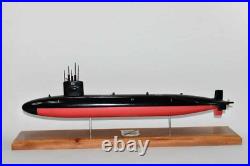 USS Queenfish SSN-651 Submarine Model, US Navy, Scale Model, Mahogany, Sturgeon