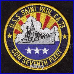 USS SAINT PAUL CA73 COM 7TH FLEET US NAVY CRUISER PATCH IN HARM'S WAY JOHN WAYNE