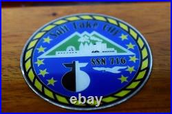 USS Salt Lake City (SSN-716) FLT I Submarine Model, Navy, Scale Model, Mahogany, 20