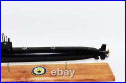 USS San Juan SSN-751 (Black Hull) Submarine Model, Navy, Scale Model, Mahogany, 20