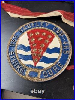 USS Saufley Commissioning Pennant U. S. Navy Destroyer WWII + Metal Plaque