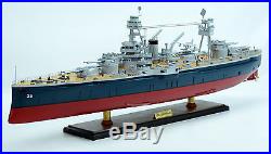 USS Texas BB-35 New York Class Battleship Handmade Wooden Military Ship Model
