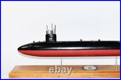 USS Tinosa SSN-606 Submarine Model, US Navy, Scale Model, Mahogany, Permit
