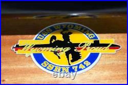 USS Wyoming SSBN-742 Submarine Model (Black Hull), Navy, Scale Model, Mahogany, 20