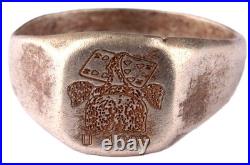 Under-sea boat U1009 Elephant Card U-boat 800 Silver WW2 German ring naval subma