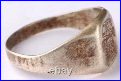 Under-sea boat U1009 Elephant Card U-boat 800 Silver WW2 German ring naval subma