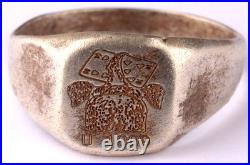 Under-sea boat U1009 Elephant Card U-boat 800 Silver WW2 German ring naval subma