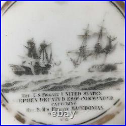 Undocumented  WAR OF 1812 DECATUR Staffordshire saucer capture MACEDONIAN