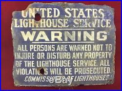 United States Lighthouse Service Original Porcelain Sign Astoria Oregon