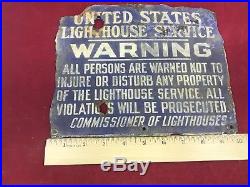 United States Lighthouse Service Original Porcelain Sign Astoria Oregon