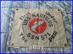 Usn Uss Nautilus Ssn -571 First Under The Pole Ready Room Flag