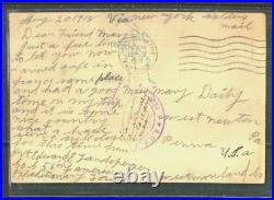 Uss Leviathan 1918 Rare Censored Us Troopship Card From France