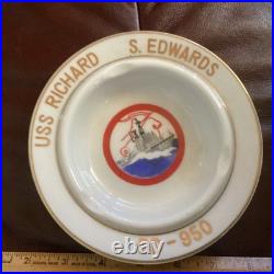 Uss Richard s Edwards DD950 Ashtray Ceramic Mfg hogan Of Yokohama Japan Sweet