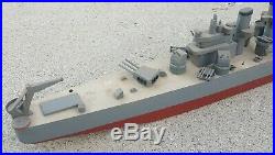 VINTAGE 1950's HANDMADE USS NORTH CAROLINA CLASS MODEL BATTLESHIP TRENCH ART